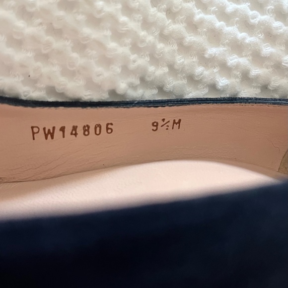 Stuart Weitzman Corkswoon Wedges Navy Suede Like New 9.5 - Picture 10 of 16